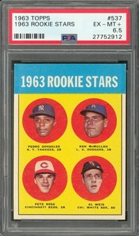 1963 Topps #537 Pete Rose Rookie Card – PSA EX-MT+ 6.5 
